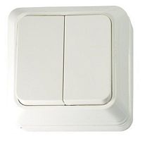 Выключатель накладной ASD Bolleto 7023 2-кл. белый картинка